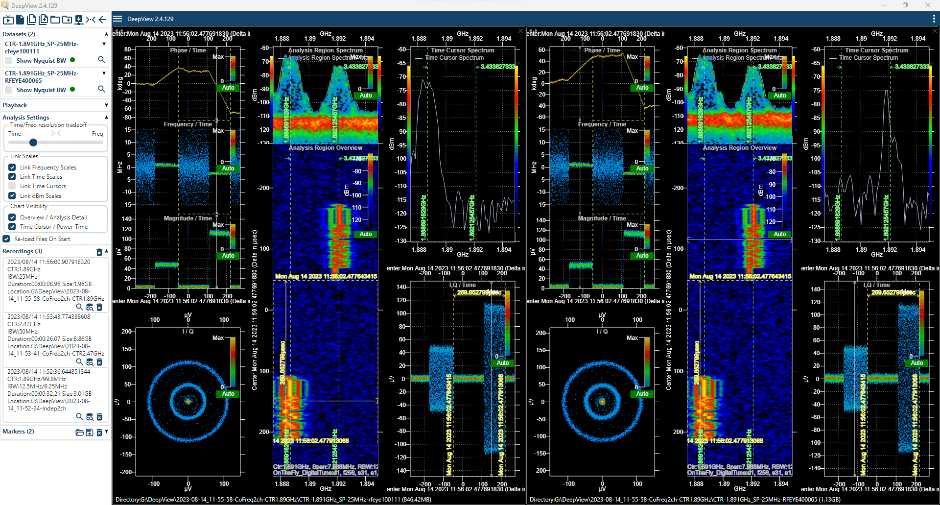 Data from two nodes