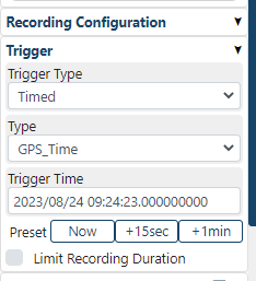 GPS Triggered timed recoding CRFS