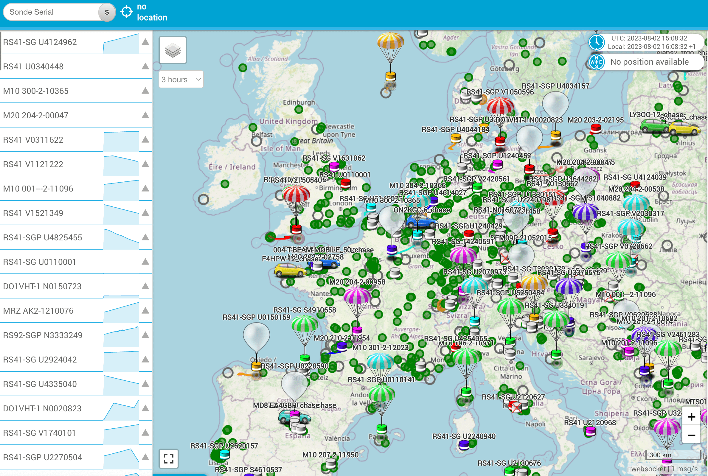 map of ground stations